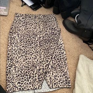 leopard/ cheetah midi skirt.